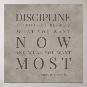 Motiveringsot om Discipline Lincoln Brown Poster