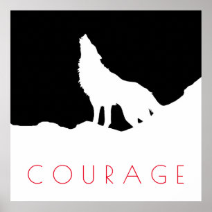 Motiveringspart Varg Courage Black White Poster