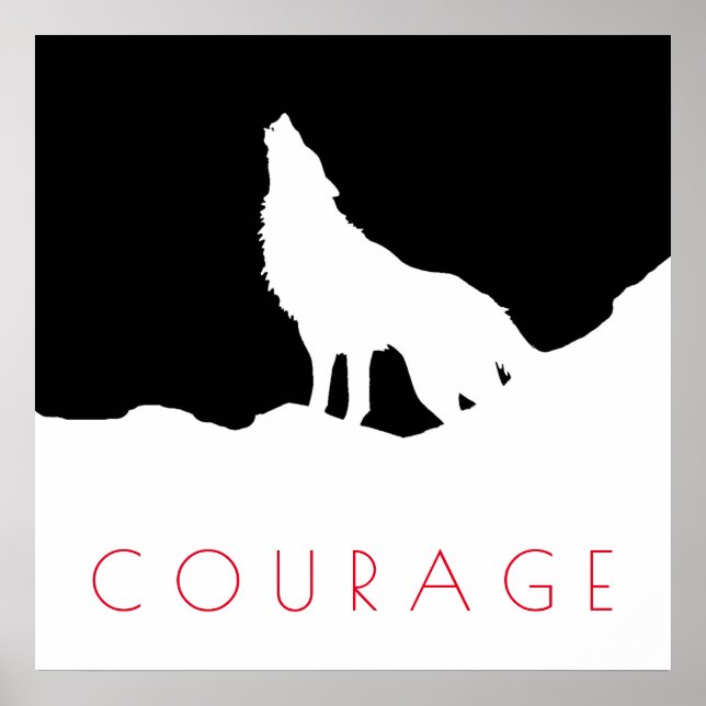 Motiveringspart Varg Courage Black White Poster (Framsidan)