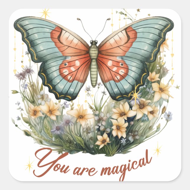 Motiveringsstiftare Fyrkantigt Klistermärke (Framsida)