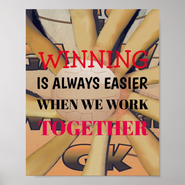Motiveringsteamet Slogan Netball Quote Poster (Framsidan)