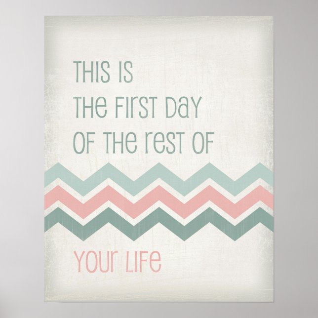 Motiveringstid citattecken art typography Chevron Poster (Framsidan)