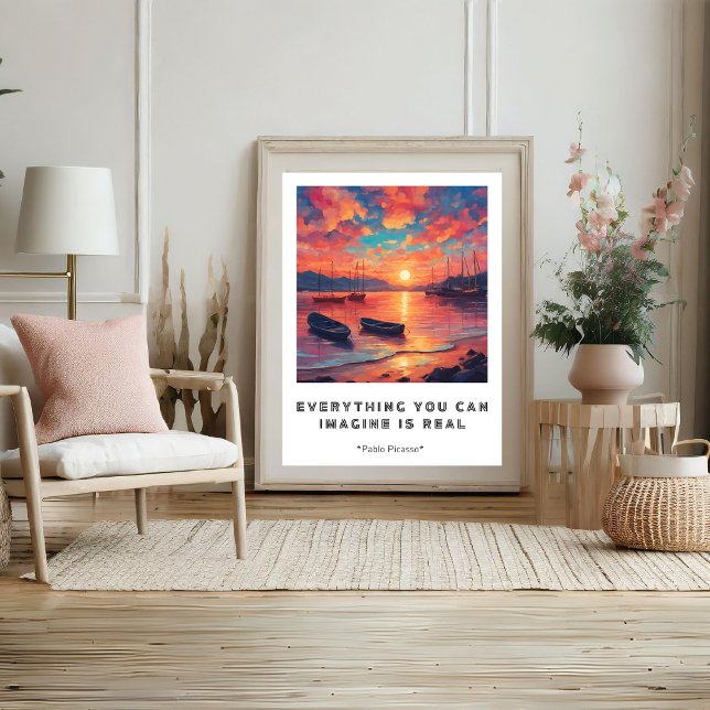 Motiveringstid Föreställ sig är verkligt Poster (Motivational Wisdom Imagine Is Real Poster)