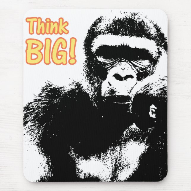 Motiveringstid Tänka Big Pop Art Gorilla Musmatta (Framsidan)