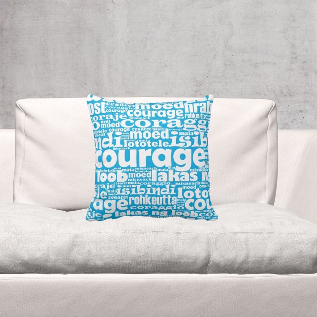 Motiveringstipografi Blue & White Courage Maia Kudde (Skapare uppladdad)