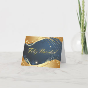 Motivo dorado de Navidad con fondo azul Helgkort