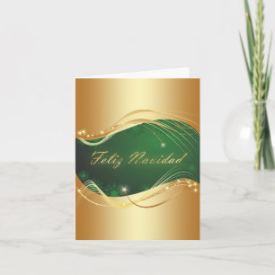 Motivo dorado de Navidad con fondo verde Helgkort