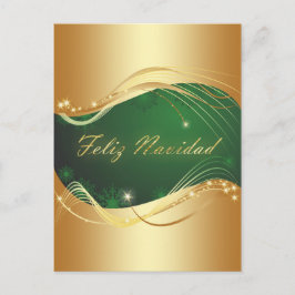Motivo dorado de Navidad con fondo verde Vykort