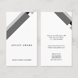 motivo geométrico minimalista moderno blanco gris visitkort