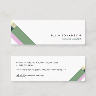 motivo geométrico minimalista moderno verde mini visitkort