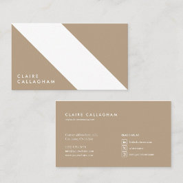 motivo geométrico moderno minimalista blanco beige visitkort