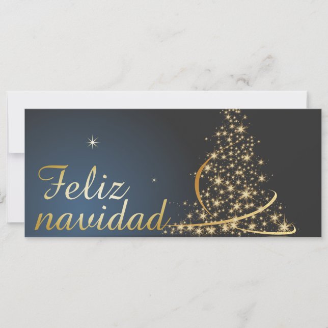 Motivo navideño azul con dorado árbol de navidad. (Framsida)