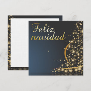 Motivo navideño azul con dorado árbol de navidad. inbjudningar