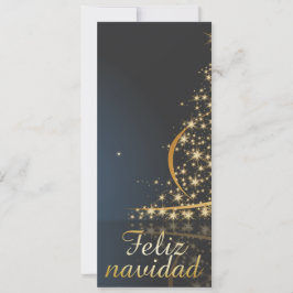 Motivo navideño azul con dorado árbol de navidad. julkort