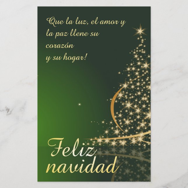 Motivo navideño verde con arbol de navidad. (Framsida)