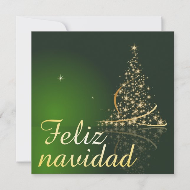 Motivo navideño verde con arbol de navidad. (Framsida)