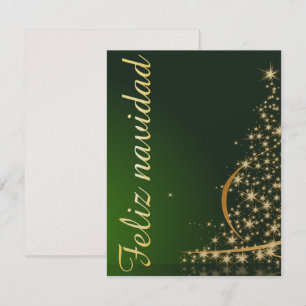 Motivo navideño verde con arbol de navidad. inbjudningar