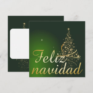 Motivo navideño verde con arbol de navidad. inbjudningar