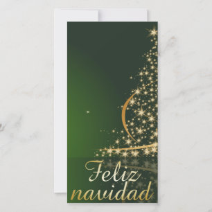 Motivo navideño verde con arbol de navidad. julkort