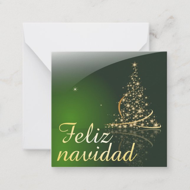 Motivo navideño verde con arbol de navidad. V2.0 Anteckningskort (Framsida)