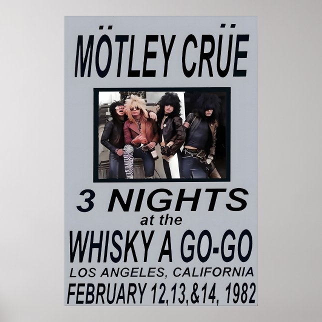 Motley Crue 1978 Klubb Gig Poster Print 1 (Framsidan)