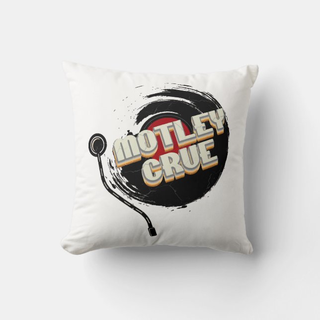 Mötley Crüe Vinyl Retro Estetik  Kudde (Framsida)