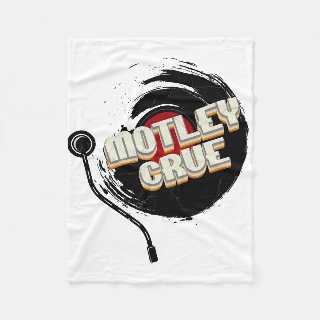 Mötley Crüe Vinyl Vintage Aesthetic Fleecefilt (Framsidan)