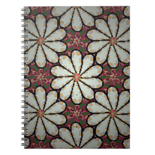 Motley illustration. Små, färgstarka blommor. Spri Anteckningsbok