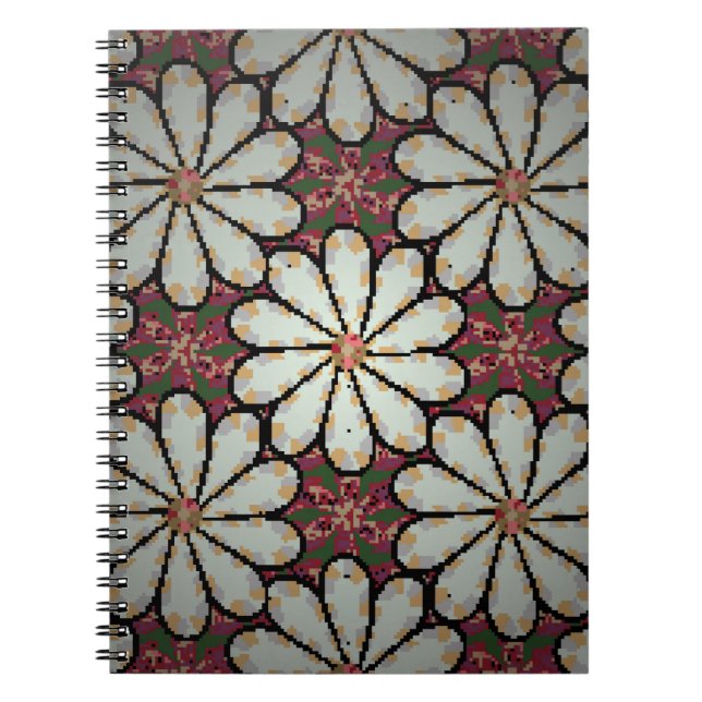 Motley illustration. Små, färgstarka blommor. Spri Anteckningsbok (Framsidan)