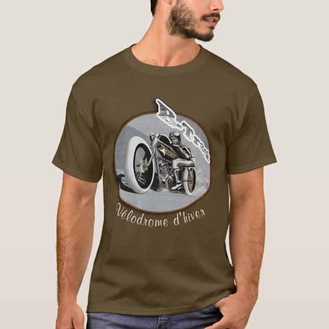 moto board track racer t shirt (Framsida)