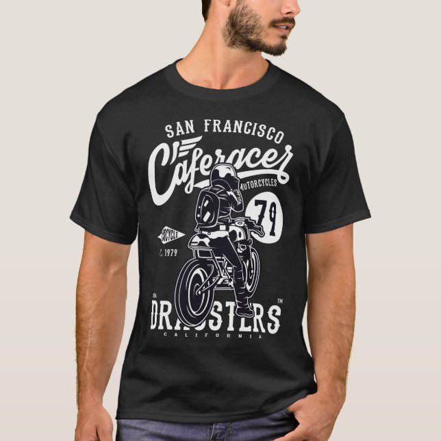 MOTO Café Racer BRAGSTER'S T Shirt (Framsida)