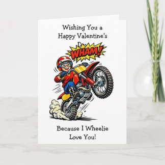 Moto Cross Wheelie Love You | Valentine's Day Kort