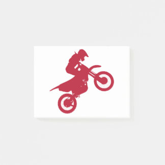 moto de motocross realizando acrobacias post-it block