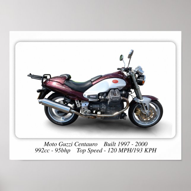 Moto Guzzi Centauro Classic Motorcycle - A3 Storle Poster (Framsidan)