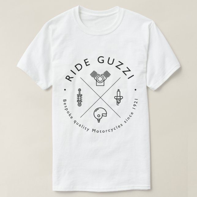 Moto Guzzi Mechanic Logotyp T Shirt (Design framsida)