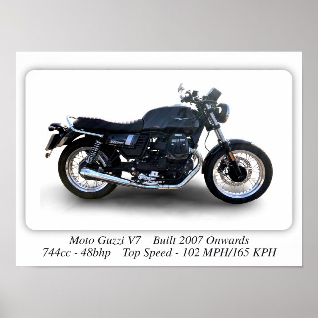 Moto Guzzi V7 Speciell motorcykel - A3 Storlek uts Poster (Framsidan)