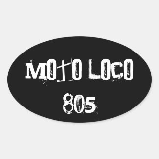 Moto Loco "805"-etikett Ovalt Klistermärke