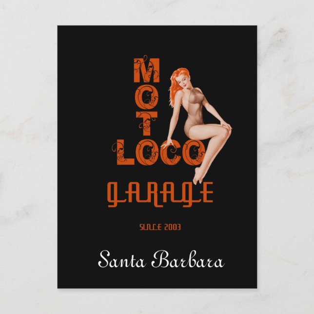 Moto Loco "Santa Barbara" vykort (Framsida)