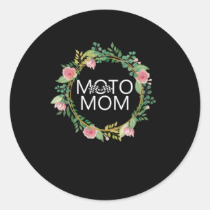 Moto Mamma Motocross Mor Motorcycle Biker Gift Runt Klistermärke