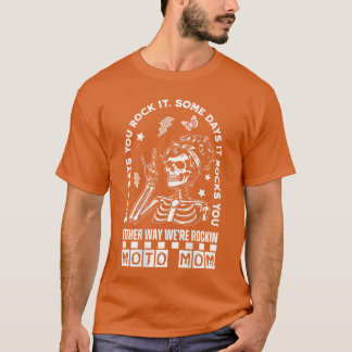 Moto Mom Skeleton Rocker Punk Biker Retro Gothic O T Shirt