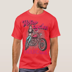Moto Rider Women Girls motorcyklar och Mascara Bik T Shirt