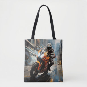 Moto Tävling Action Sport Painting Abstrakt Art De Tygkasse