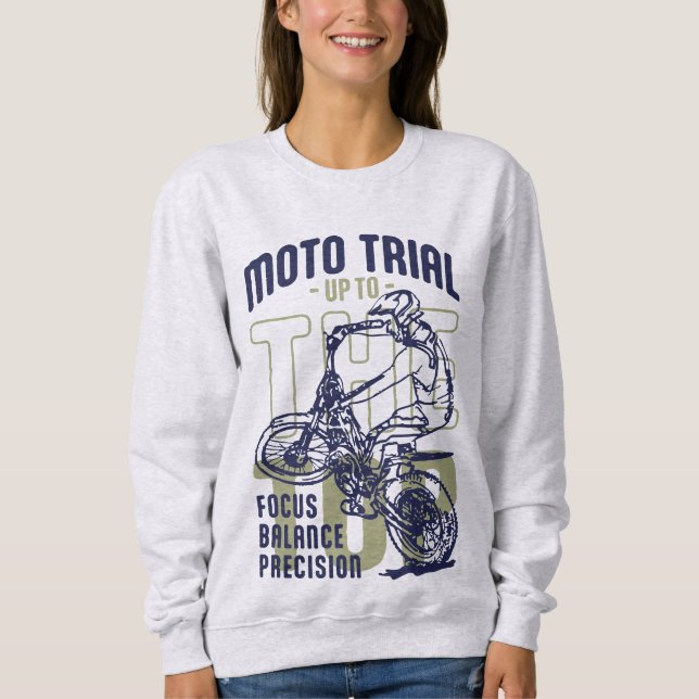 Moto Trial upp till överkanten T Shirt (Framsida)