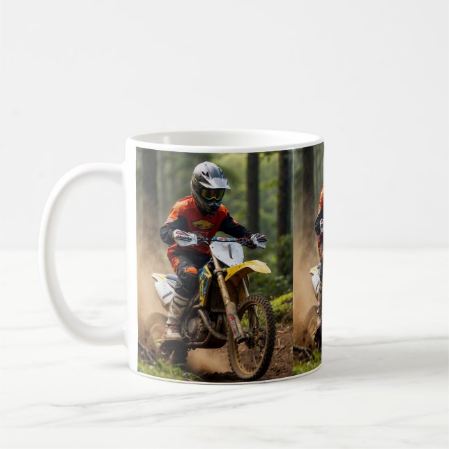 Moto-xing - Motocross-förare   Kaffemugg (Vänster)