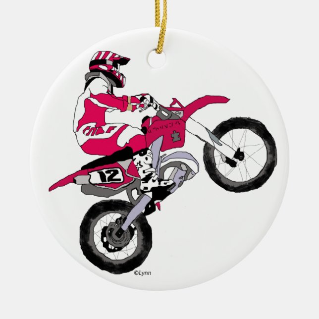 Motocross300 kopierar julgransprydnad keramik (Framsidan)