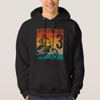 Motocross 3 år gammal Dirt Bike 3-års födelsedagsf Hoodie