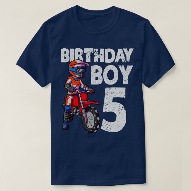 Motocross 5:e födelsedagsbarnen MX 5-årig Dirt Bik T Shirt (Design framsida)