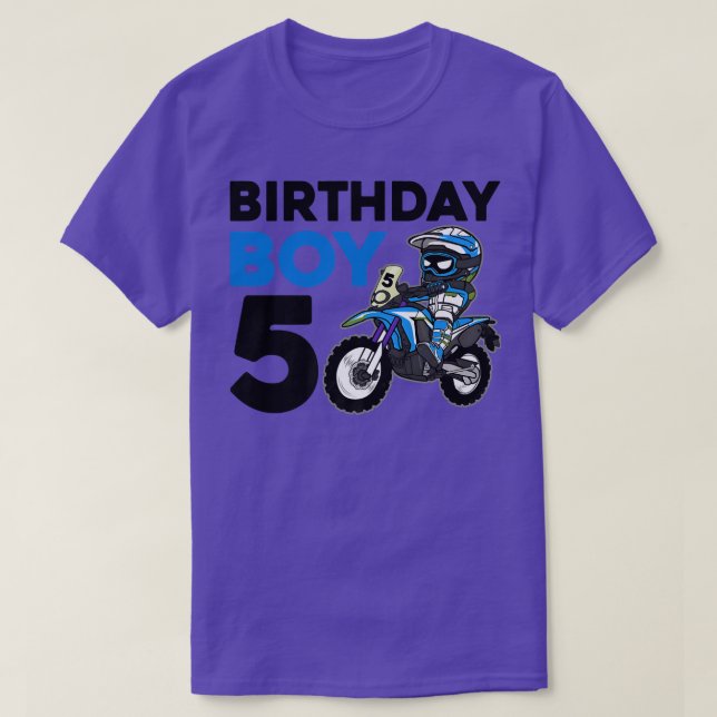 Motocross 5th Gift 5-årig Dirt Bike Birthday P T Shirt (Design framsida)