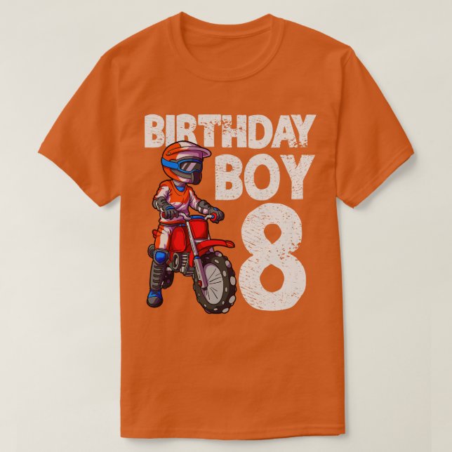 Motocross 8:e födelsedagsbarnen MX 8-årig Dirt Bik T Shirt (Design framsida)