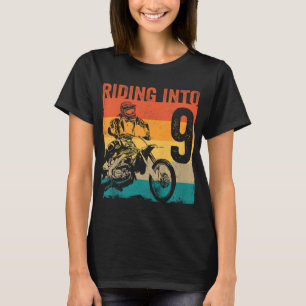 Motocross 9 år gammal Dirt Bike 9:e Födelsedagsfes T Shirt